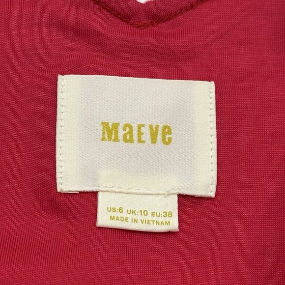 Anthropologie Maeve Emma Women's Size 6 Red Crochet Bandana Swing Mini Dress - Picture 5 of 9